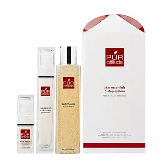 NIB PUR ATTITUDE 3 STEP SYSTEM-PURIFYING FACE WASH, HYDRODRENCH GEL & EYE CREAM - Picture 1 of 3
